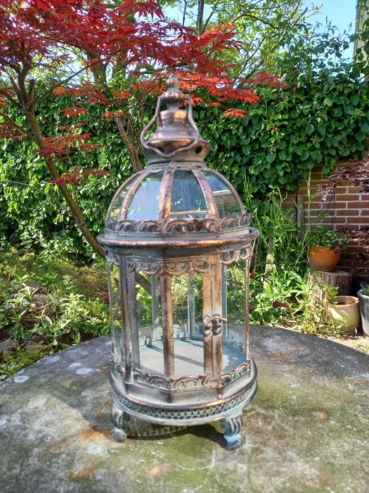 Decorative Candle Lantern - 42 cm - Lámpás - Fém, Üveg