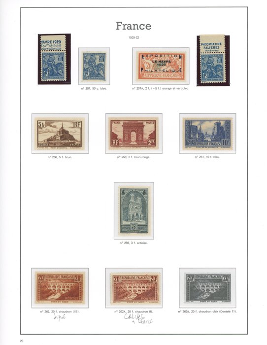 France 1929/1936 - Quote: over 5,000 - A very lovely MNH semi-modern collection, Le Havre exhibition, Pont du Gard, - Entre les n°257 et 315