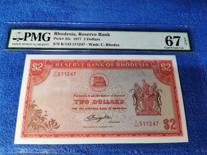 Rhodésie - 2 Dollar 1977 - Pick 35c