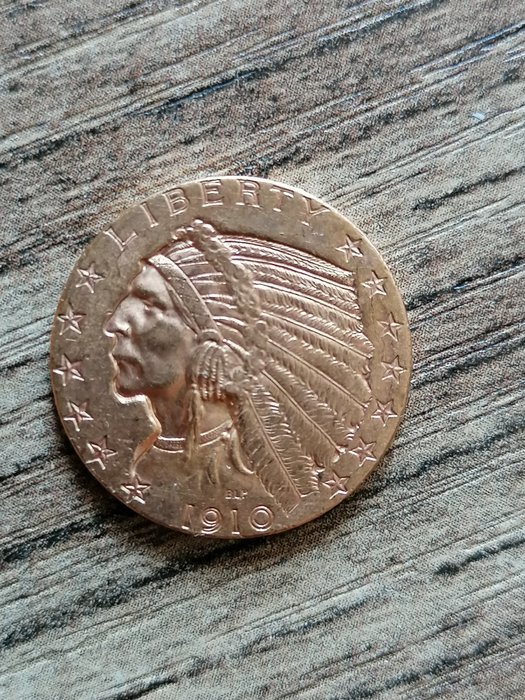Verenigde Staten. 5 Dollars 1910 - Philadelphia - Indian Head