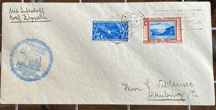 Royaume d’Italie - 20 lire Zeppelin airmail, on aerogramme from - longhi n.465