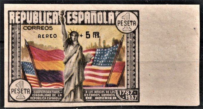Spanje 1938 - Anniversary of the US Constitution. Imperforated. - Edifil 765s