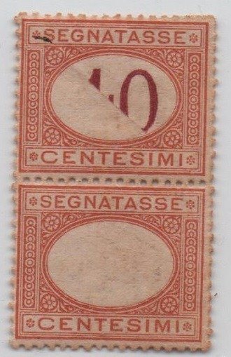 Koninkrijk Italië 1890 - Postage due variety - Sassone 24da