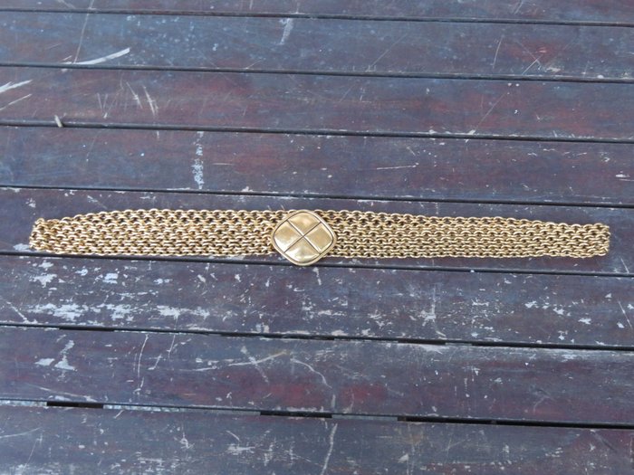 Chanel - Extrem Seltener Chanel Metallgürtel vergoldet um 1970 Cinturón