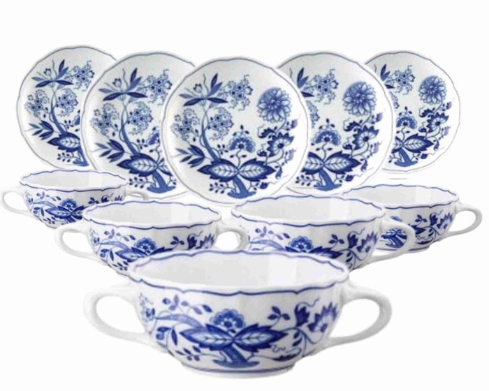 Hutschenreuther - Set of soup bowls (12) - Blue Onion | Zwiebelmuster - Porcelain