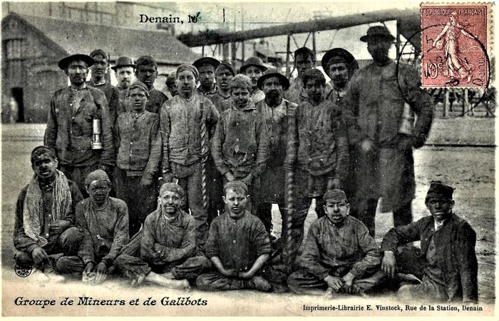 France - Les Métiers de France - Mineurs , Attelages , Facteurs , Echassiers, Bucherons et Bergers - Carte postale unique (38) - 1904