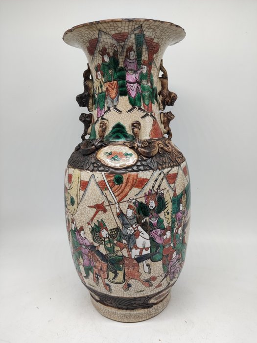 Vaso - Nanking - Porcellana - Guerriero - Cina - XIX secolo