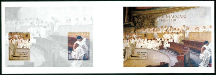 Italian Republic 2019 - Cesare Maccari - souvenir sheet not folded and not numbered - rare