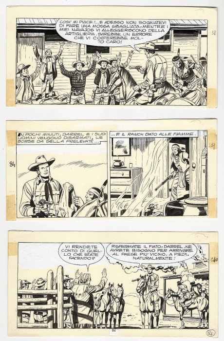 Tex # 185 - Guglielmo Letteri - tavola originale "Arrestate Tex Willer" - Page volante - Exemplaire unique - (1976)