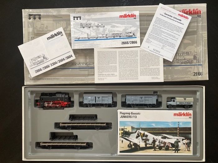 Märklin H0 - 2866 - Train set - Junkers F13 Airplane Transport Set - DR (DRB)