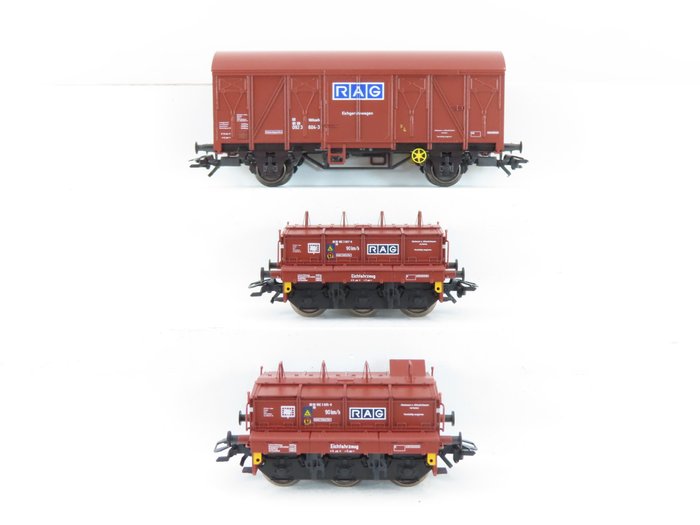 Märklin H0 - 48691 - Coffret de wagon de marchandises - 2 voitures d'étalonnage et 1 voiture-outil du RAG "Bahn- and Hafenbetriebe" - DB