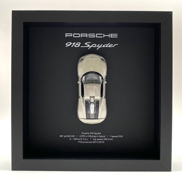 Oggetto decorativo - Framed 3D object Porsche 918 Spyder grey (hardtop version) - Porsche