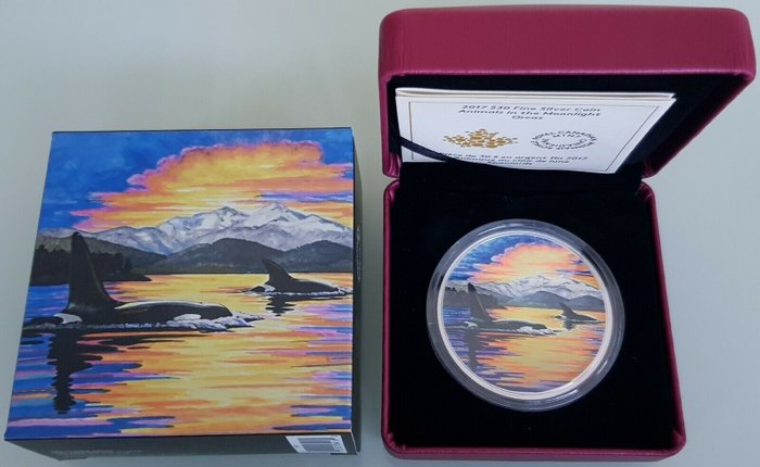 Canada. 30 Dollars 2017 - Glow in the Dark - Orcas - 2 Oz with COA and BOX