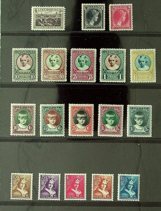Luxembourg 1921 - Various better stamps - Michel 136, 208/217, 252/256, 257, 281,