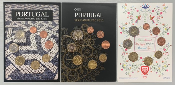 Portugal. Year Set (FDC) 2010/2012 (3 séries)