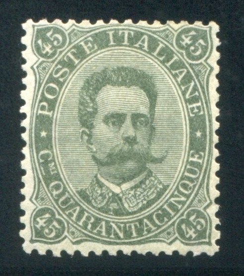 Königreich Italien 1889 - 45 cents Umberto, olive green - Sassone 46