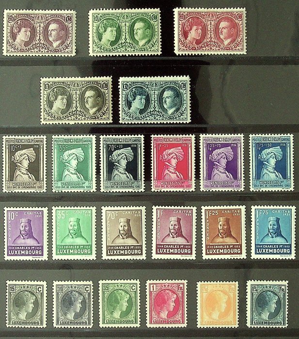 Luxembourg 1927/1939 - Various better complete series - Michel 182/186, 221/226, 284/289, 296/301