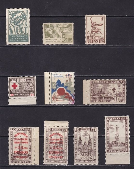 Espagne 1936/1939 - Group of Civil War stamps and sets