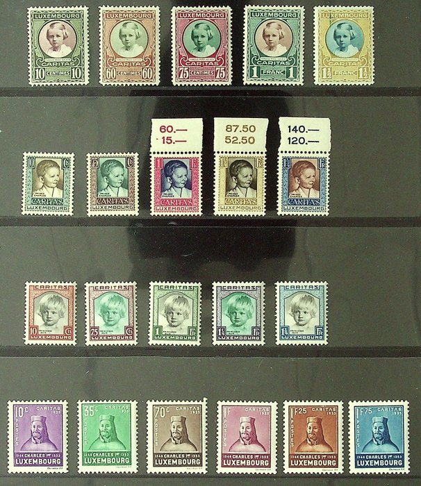 Luxembourg 1930/1934 - Various better complete sets - Michel 208/212, 227/231, 240/244, 284/289