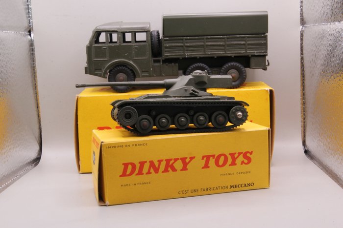 Dinky Toys - 1:43 - Camion Militaire Berliet Tous Terrains, Char AMX 13 Ton - ref. 80D, 80C