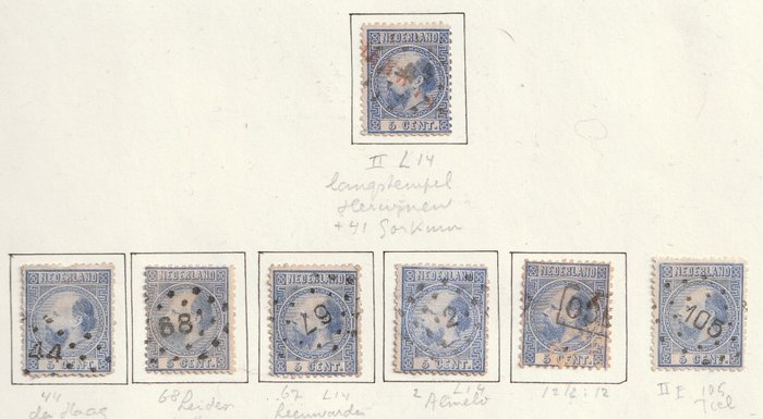 Netherlands 1867 - King Willem III collection on multiple pages including some covers