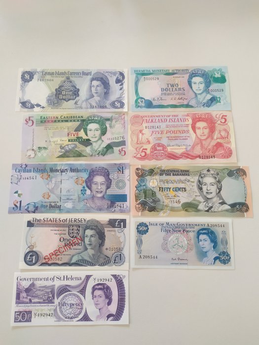 Monde - Lot of 9 banknotes - various dates
