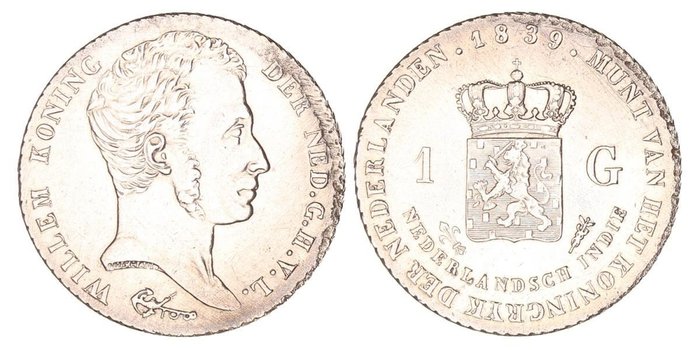 Nederlands-Indië. Willem I (1813-1840). 1 Gulden 1839
