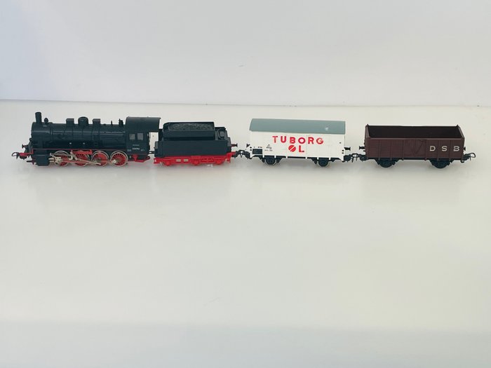 Piko H0 - Freight carriage, Steam locomotive with tender - BR 55 - DR (DDR), DSB