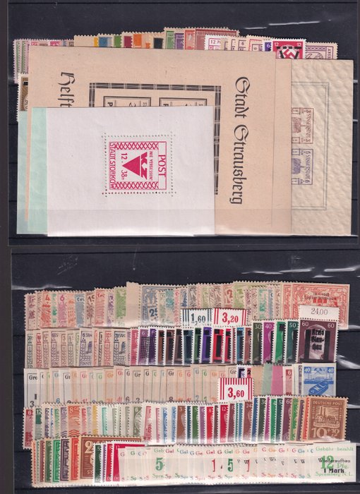 Deutschland - lokale Postgebiete 1945/1946 - Batch on stock cards