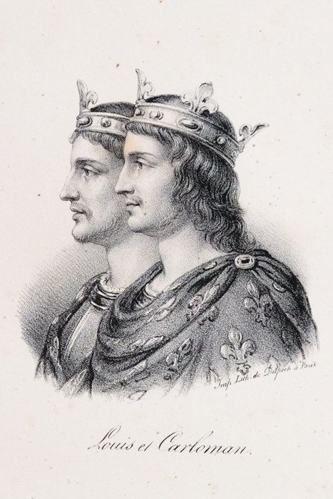 Lithographies originales 05 - 10 Portraits de rois et reines par François-Séraphin Delpech - Page volante - EO - (1840)
