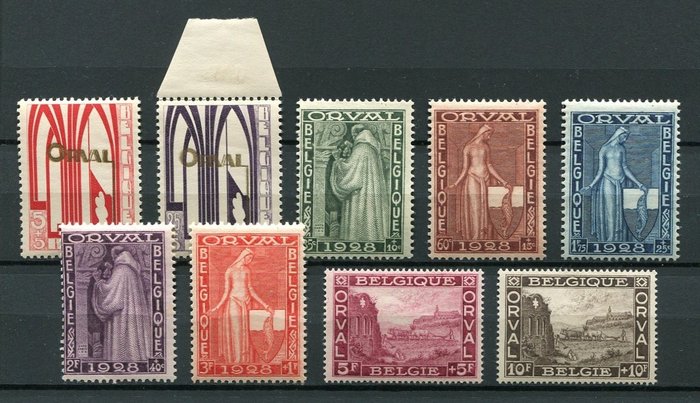 België 1928 - Volledige reeks 'Eerste Orval' - OBP/COB 258/66