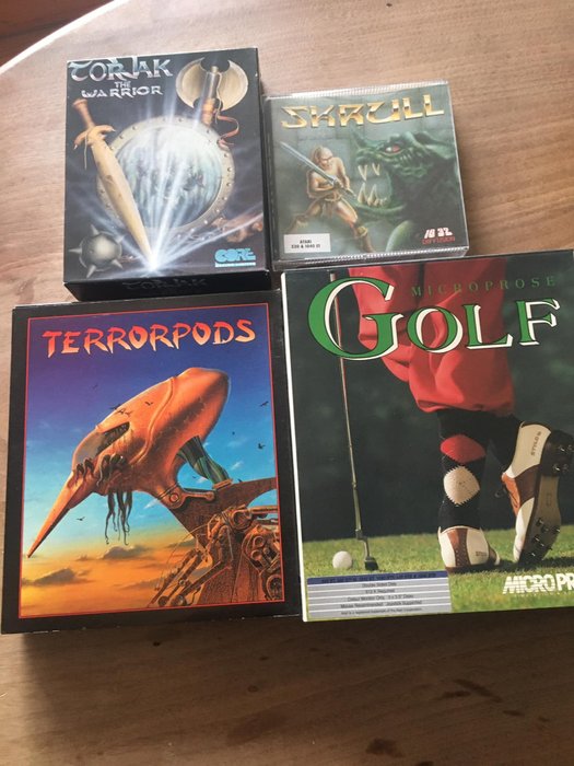 Atari ST - Torvak - Skrull - Terrorpods - Golf - Jeux vidéo (4) - Dans la boîte d'origine