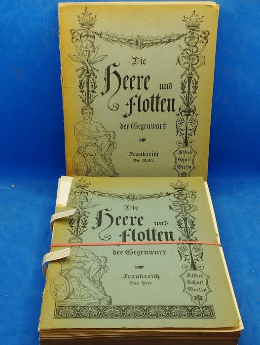 Batsch / Exner - Heere und Flotten der Gegenwart Frankreich. Das Heer + Die Flotte. [Farbuniformtafeln]. - 1900