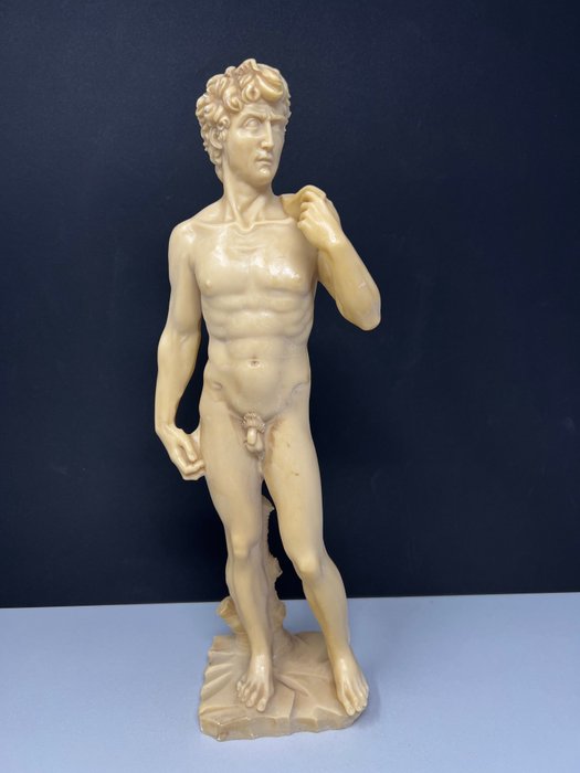 After Michelangelo - Sculpture - David - 36 cm - Resina e polvere di marmo
