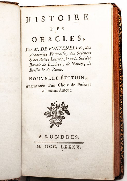 Fontenelle - Histoire des Oracles - 1785