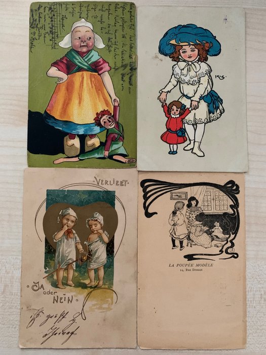 Fantasy, Children - toys - dolls pretty - Postcards (Collection of 500) - 1899