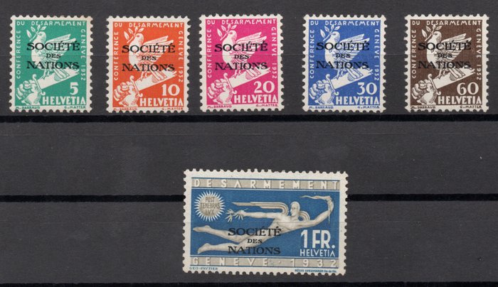 Schweiz 1932 - Service stamps, “Société des Nations” 78/83