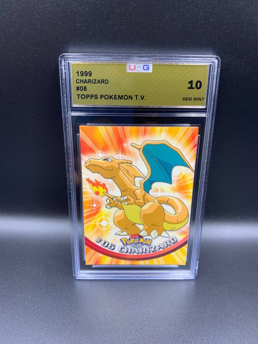Wizards of The Coast - Pokémon - Graded Card Charizard UCG 10 - #06 Topps Pokémon TV - Ultra Rare! - 1999