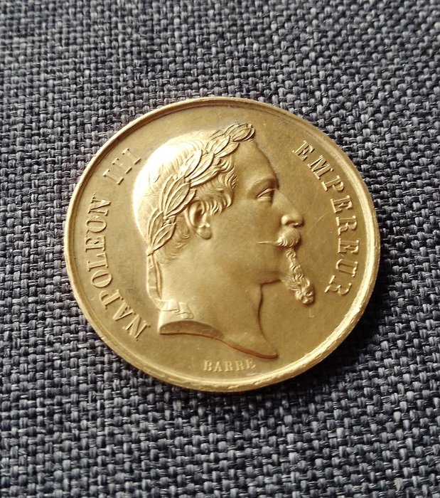 France. Gold medal 1866, second empire Napoléon III