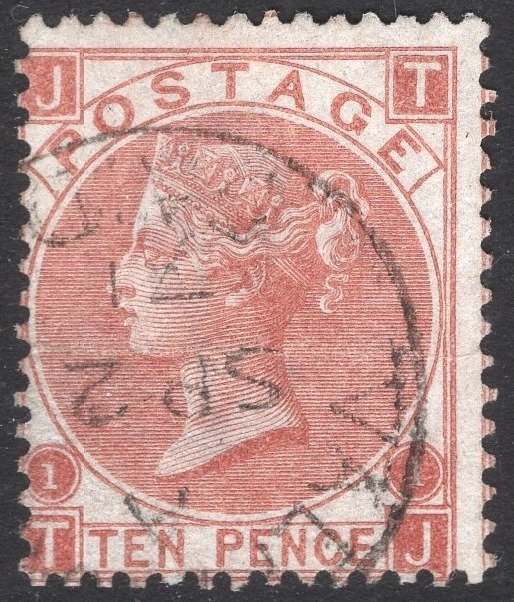 Great Britain - Sg 113 10d Pale Red Brown.  A very fine used example with Valparaiso steel cds - Sg 113