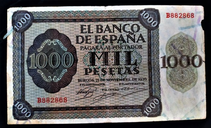 Espagne - 1000 Pesetas 1936 Burgos - Pick 103a