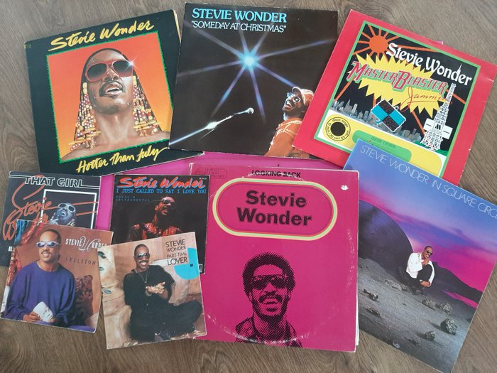 Stevie Wonder - Diverse artiesten - 5 LP Albums and 4  singles - Diverse titels - 2xLP Album (dubbel album), 3xLP Album (Triple album), LP's, Maxi Single 12" inch - Verschillende persingen - 1980/1987