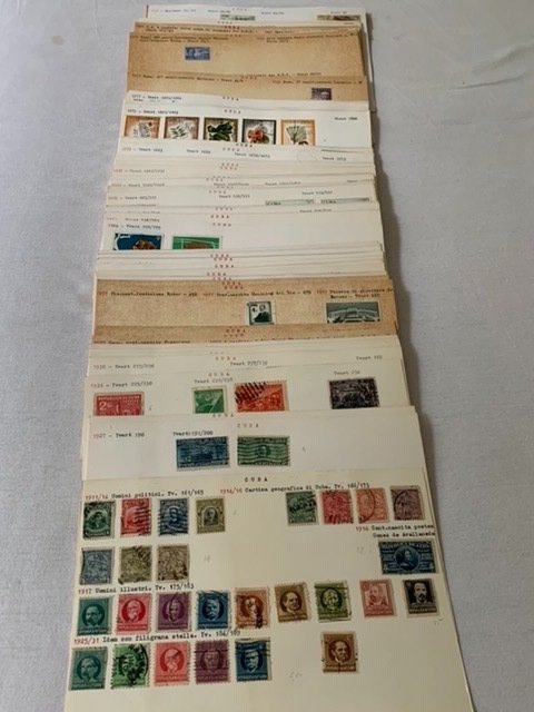 Cuba 1910/1976 - Large Cuba collection on 118 homemade old cards, including better stamps and series