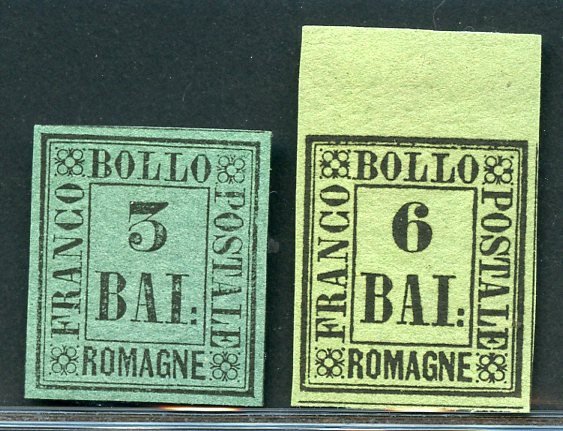 Italiaanse oude staten - Romagna 1859 - 3 and 6 baiocchi - Sassone NN. 4 - 7