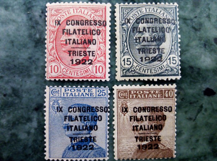 Italy Kingdom - Philatelic Congress 1922 with Raybaudi certificate - sassone n°  123 - 126