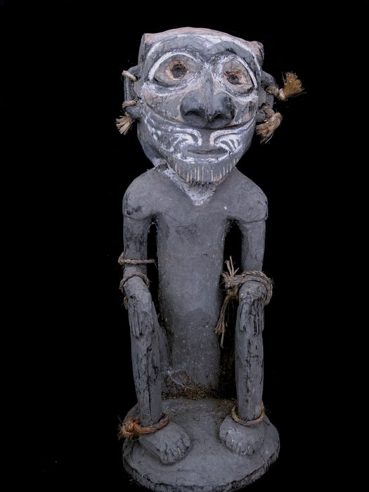 figura dello spirito antenato dalla casa degli uomini - Fibra vegetale, Legno - Sepik, Papua Nuova Guinea 