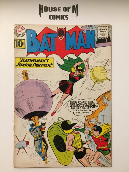 Batman # 141 1st appearance Clockmaster - appearance Robin, Batwoman, Batgirl. Mid Grade - Geniet - Eerste druk - (1961)