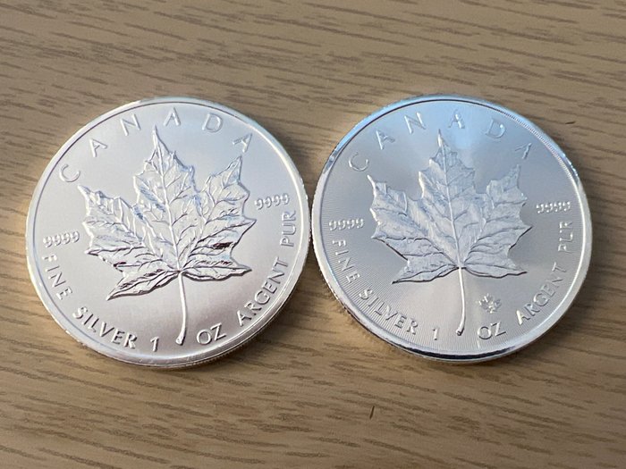 Canada. 5 Dollars 2011/2019 - Maple Leaf 2 x 1 Oz