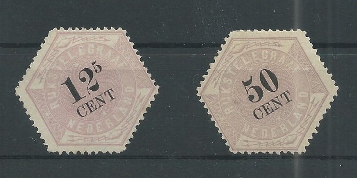 Nederland 1877 - Telegramzegel - NVPH TG4 + TG9