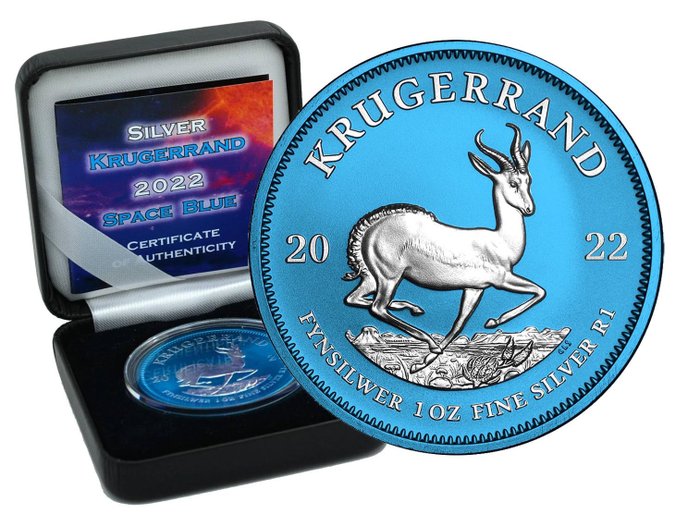 South Africa. 1 Rand 2022 Space Blue Edition in Box - 1 Oz